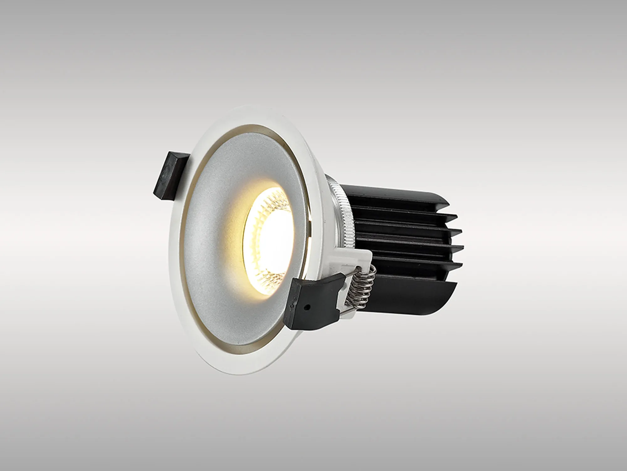Bolor 12 Tridonic Powered 12W 3000K 1200lm 24° CRI>90 LED Engine White/Silver Fixed Recessed Spotlight, IP20 DM202121  Dlux Bolor 12